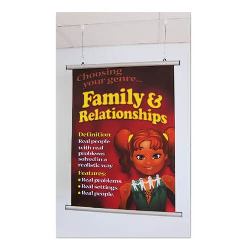 Silver Hanging Rail (pair) 610mm