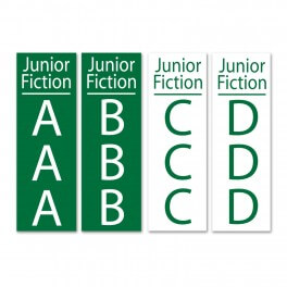 Junior Fiction Sticky Back Signs (Myriad) (Single Colour & Colour Coded)