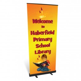 Welcome to the Library Roll Up Banner (Custom Wording)
