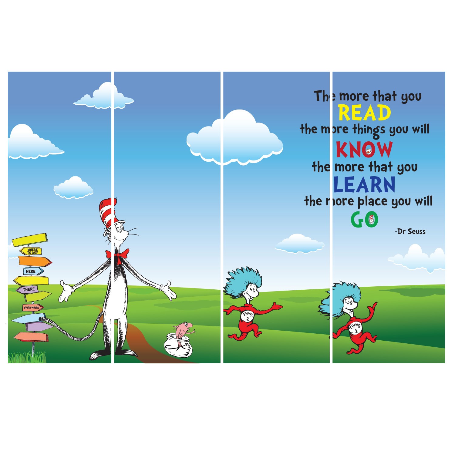 Dr Seuss Wall Graphic Mural (Large)